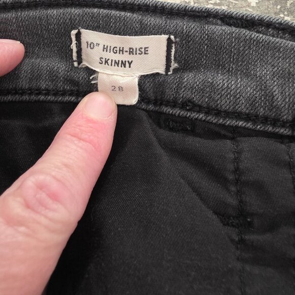 Madewell Raw Hem Light Wash Black 10" High Rise Skinny Jeans Size 28 - Picture 4 of 9